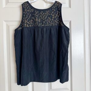 Club Monaco Elegant Black and Gold Women's Old Money Glam Top, size M